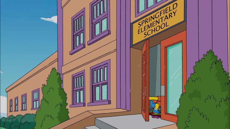 (school bell ringing)