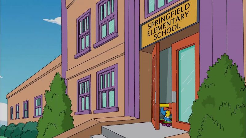 (school bell ringing)