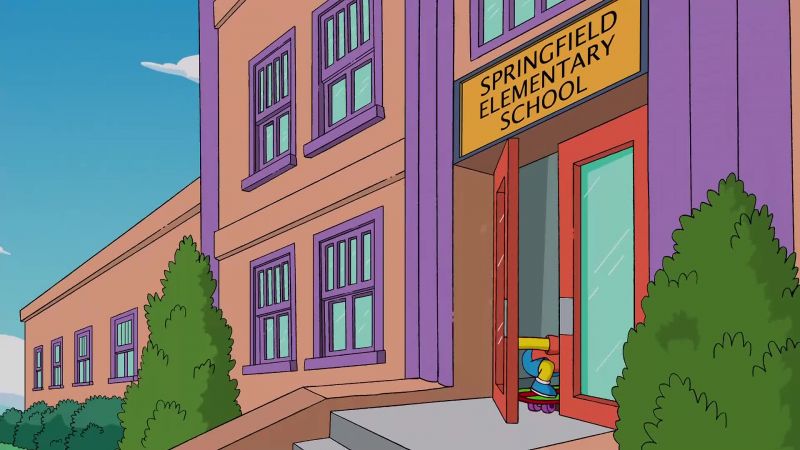 (school bell ringing)