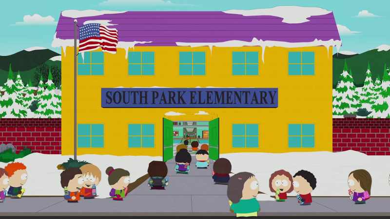 (school bell ringing)