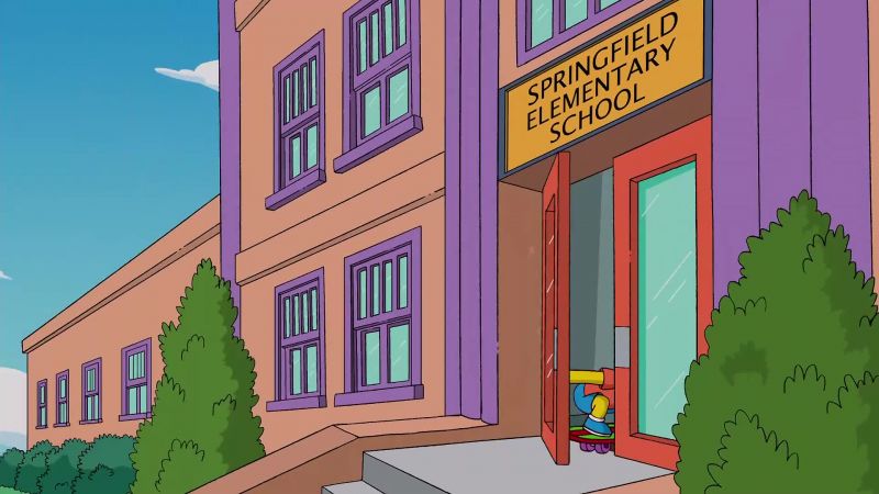 (school bell ringing)