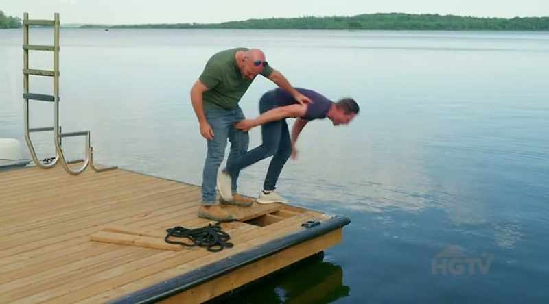 Scott: No! You... (loud splash!)