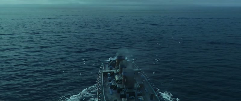 (seagulls squawking) (ship horn blowing)