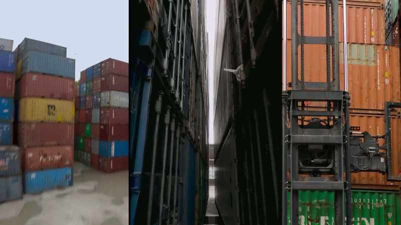 [Sean] It goes up like eight containers. -[Hannah] This is wild