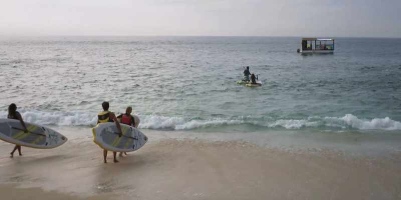 Sean, you're paddling too fast. Wait for me!