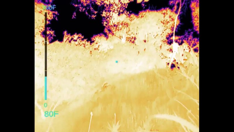 Set the thermal camera, shooting up the mountain