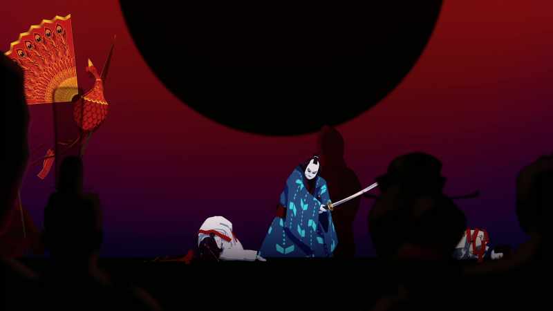 [shamisen playing] -[phoenix cawing]