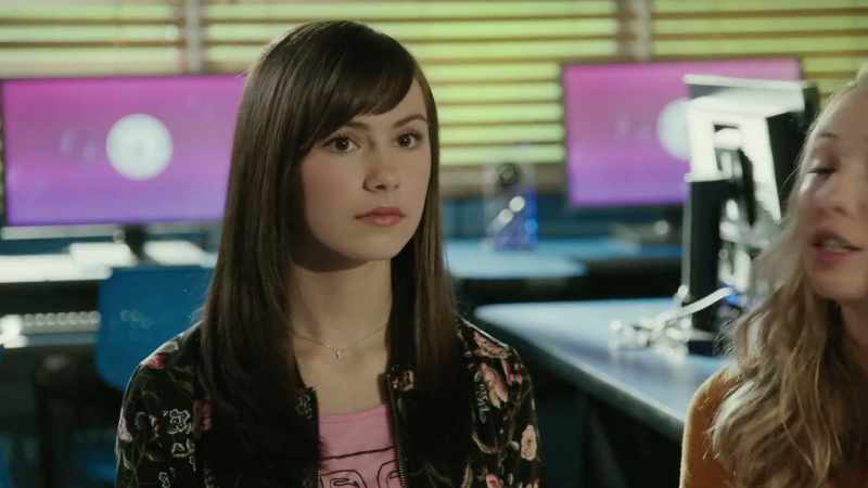 She is about to bump into Dean, her crush