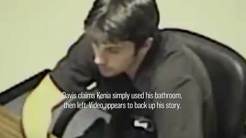 She actually goes up to the-- mr. Davis' apartment