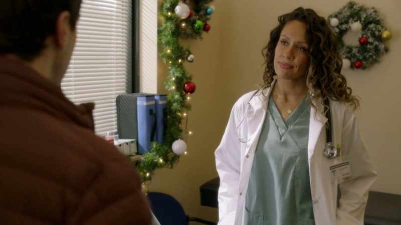 She was buying a Christmas tree. She never gets a tree