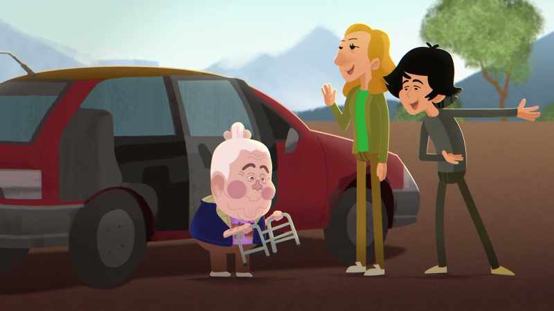 She did--they had gotten her a walker to help her