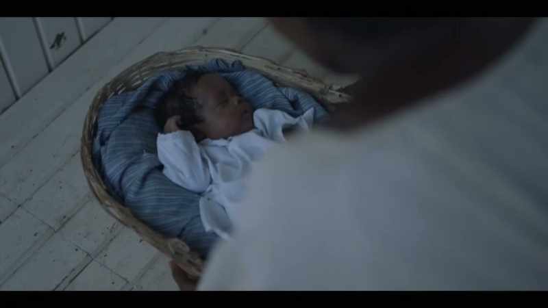 She found no strength to smother him