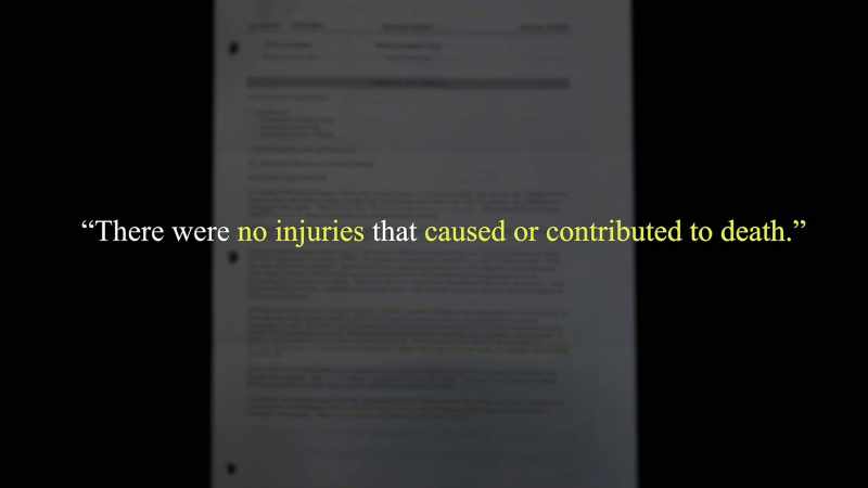 She had no distinct injuries to her body