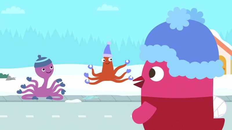 She save Kiki's snow cone, she block Umi's snowball
