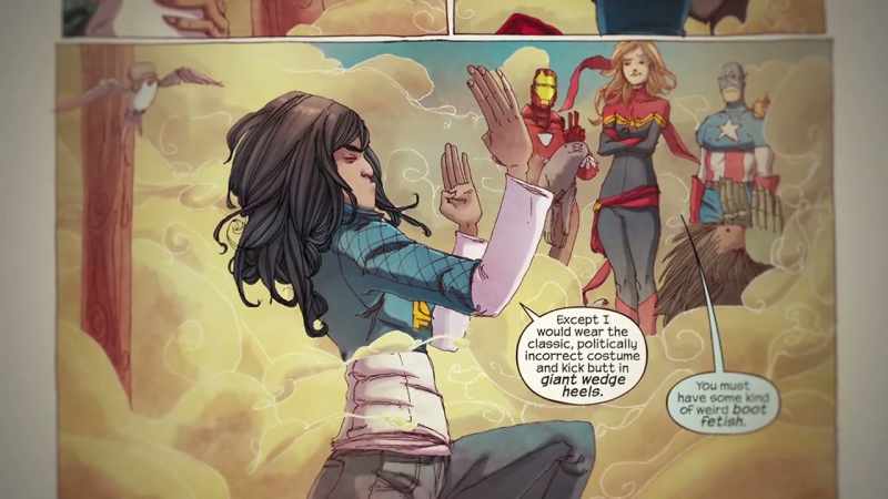 She sees the strength of Captain Marvel