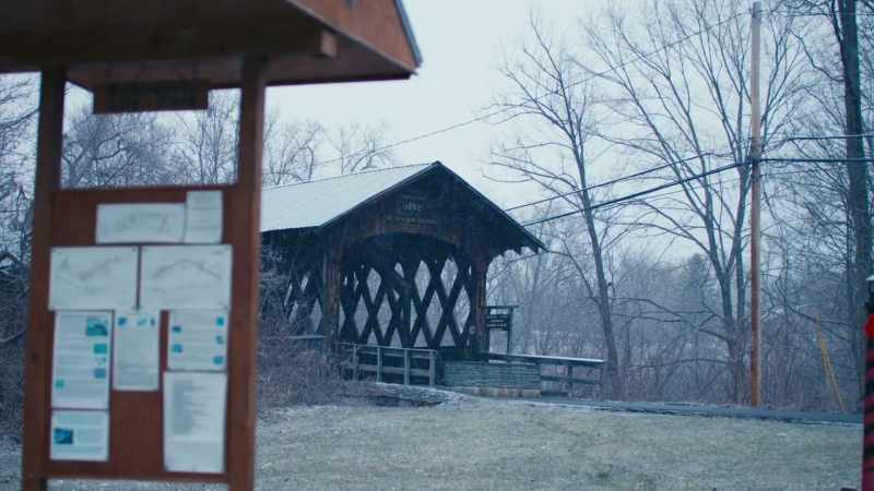 She was standing on this bridge