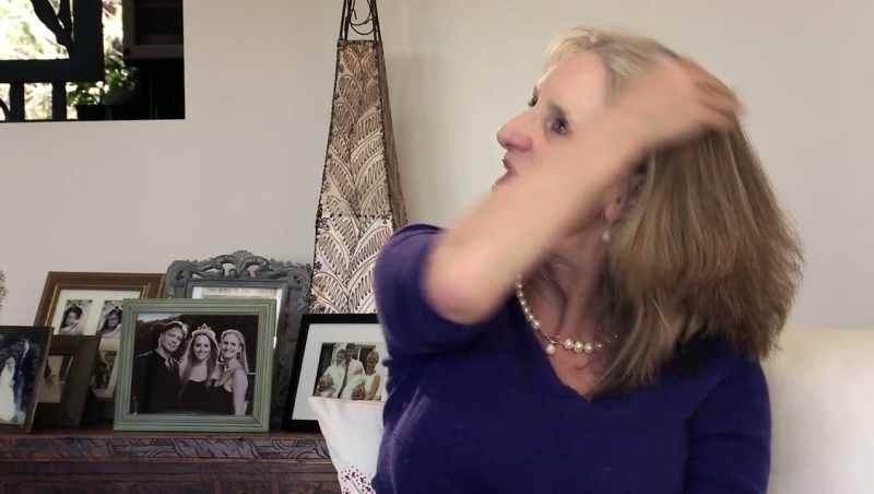 SHE WAS FLICKING HER HAIR AROUND