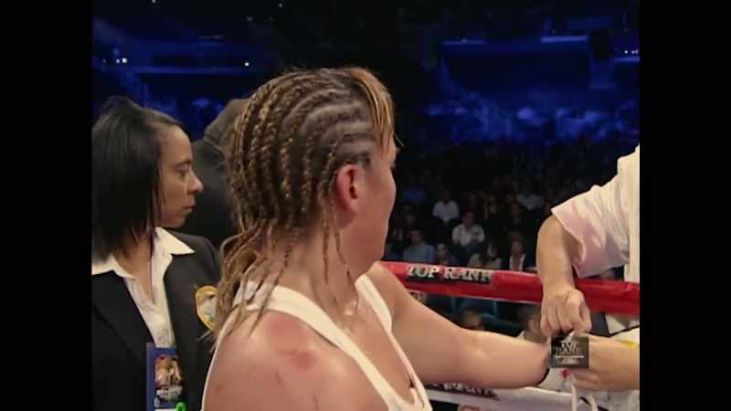 She was winning the fight, dropped her opponent