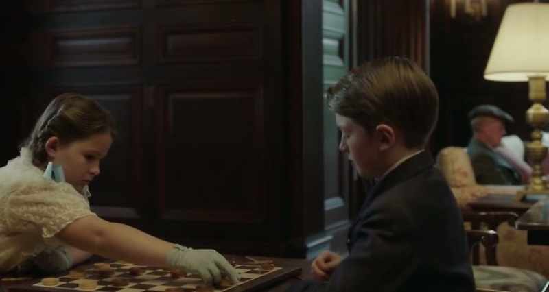 She was with a small boy, unmistakeably her brother