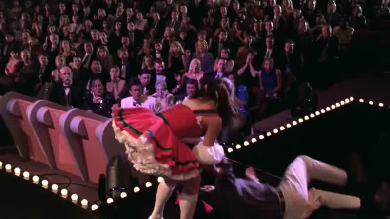 She's kicking his ass!