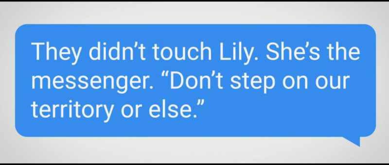 She's the messenger trying to convey this idea
