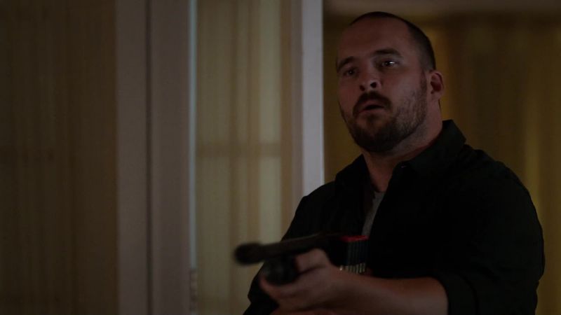 [shotgun cocks]
