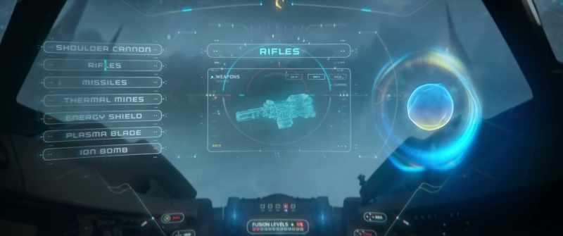 Shoulder cannons, rifles, missiles