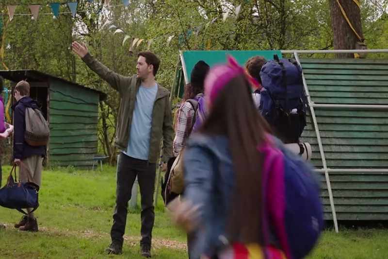 Shower blocks and toilets over there, mess over there