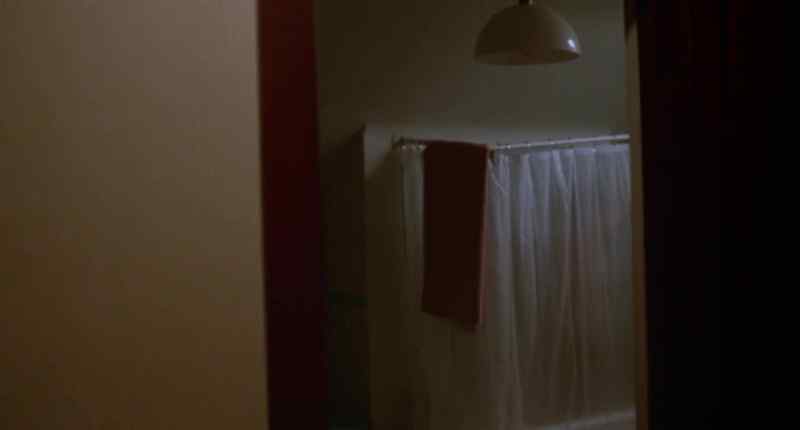 (shower running)