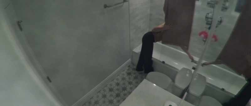 [shower running]