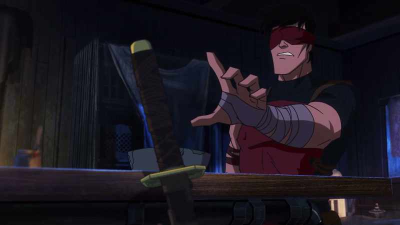 [sighs] - [sword thuds]