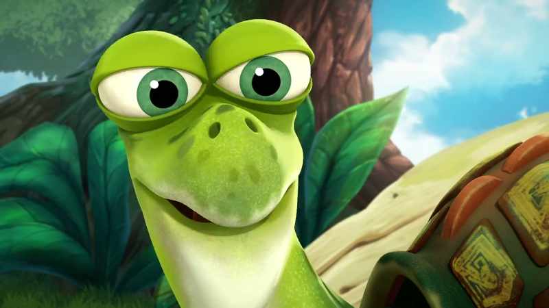 (sighs) That was close, Dino Finder!