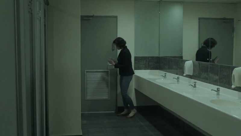 (sighs) -(toilet flushes)