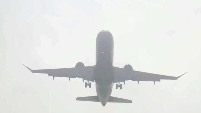 Since we were flying northwest,roughly into the sunset