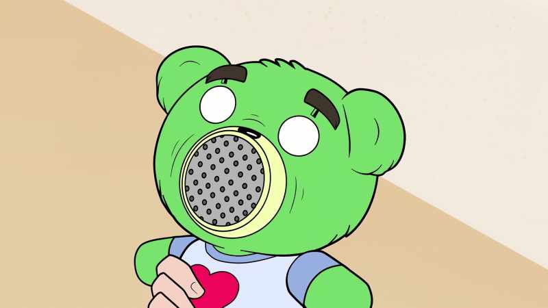 [ Singing ] Caring, shar... [ Tape rewinding ]