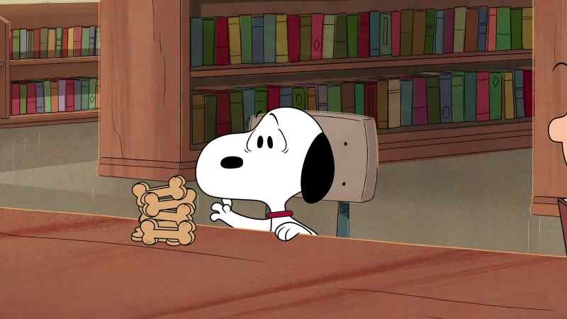 Snoopy, you can't have food in the library