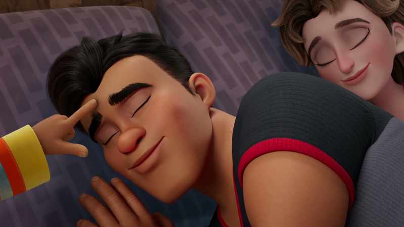 [snoring] -[Bo] Morning!