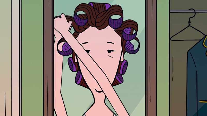 So, he actually put curlers in every night
