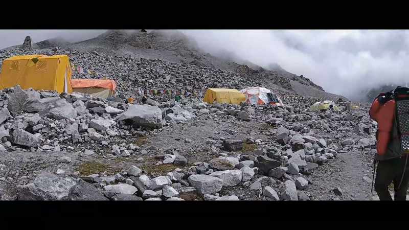 So, we are at the Cho Oyu base camp