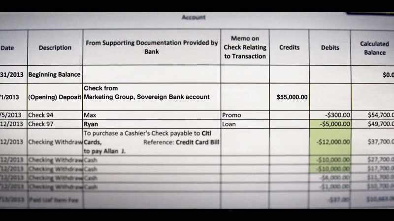 So we can actually see inside Ian Bick's bank record