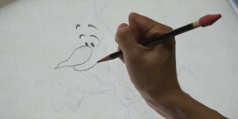 So you can just draw a nice big curve for his smile