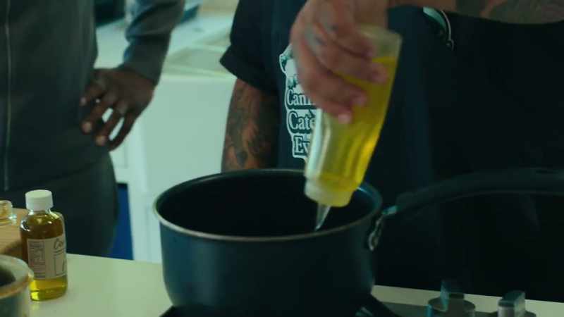 So we got some olive oil right here, I'm gonna put in