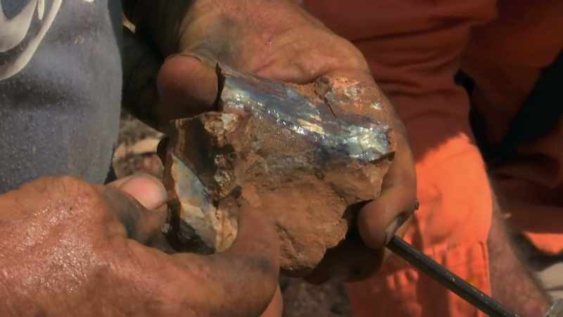 So, here we found a lot of potch, which is opal without any colour