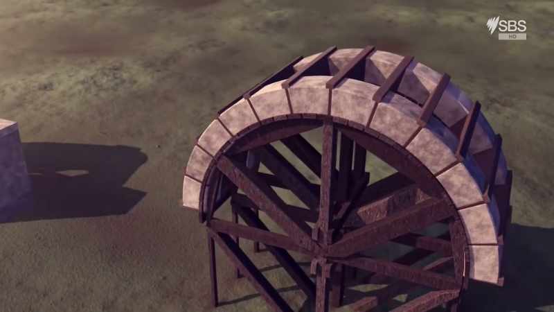 So here, the Romans erected vaults in which the cut stones