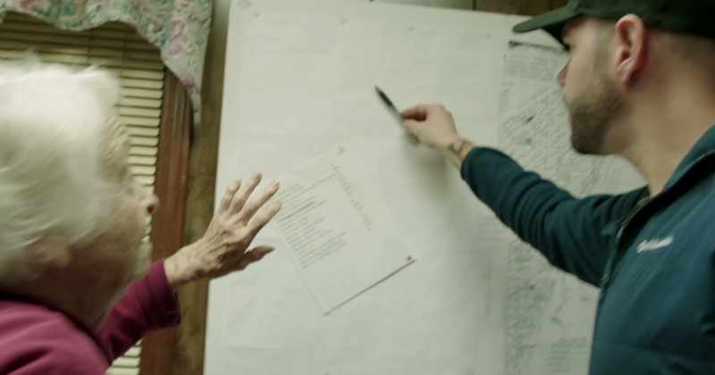 So, her house is around here where the unmarked section is