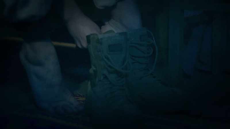So I grab my clothes, I put on my boots