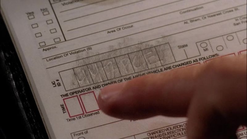 So I write down the license number