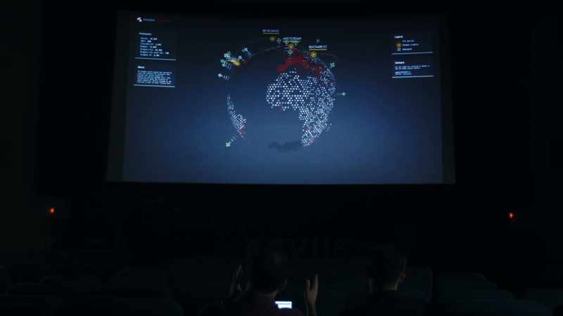 So this is a 3D globe where the red dots represent