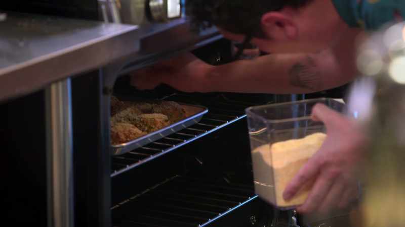 So, just a little cornmeal breadcrumb