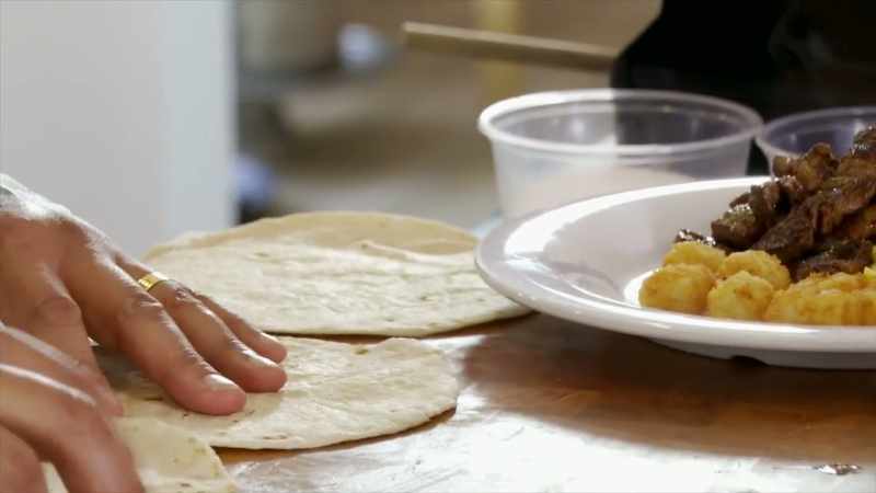 So just lay out three tortillas